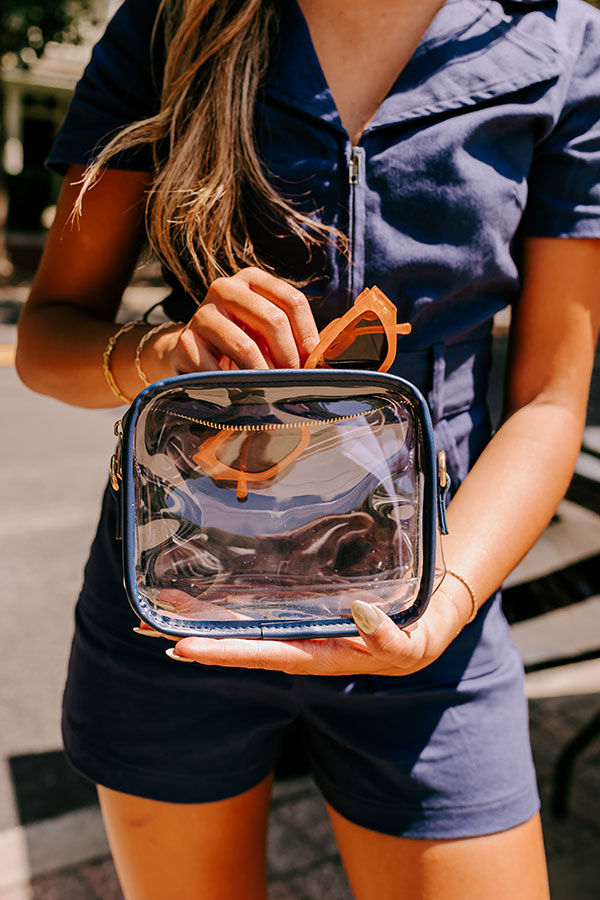 Clear Crossbody Bag in Gold