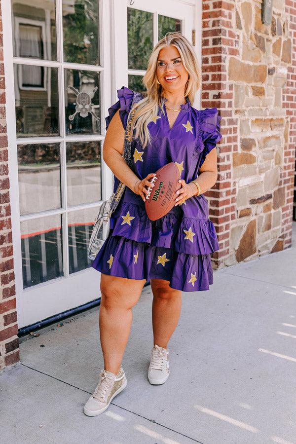 Impressions Under The Stadium Lights Ruffle Mini Dress