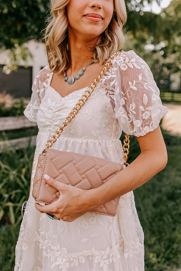 Chic Enterprise Faux Leather Purse in Warm Taupe