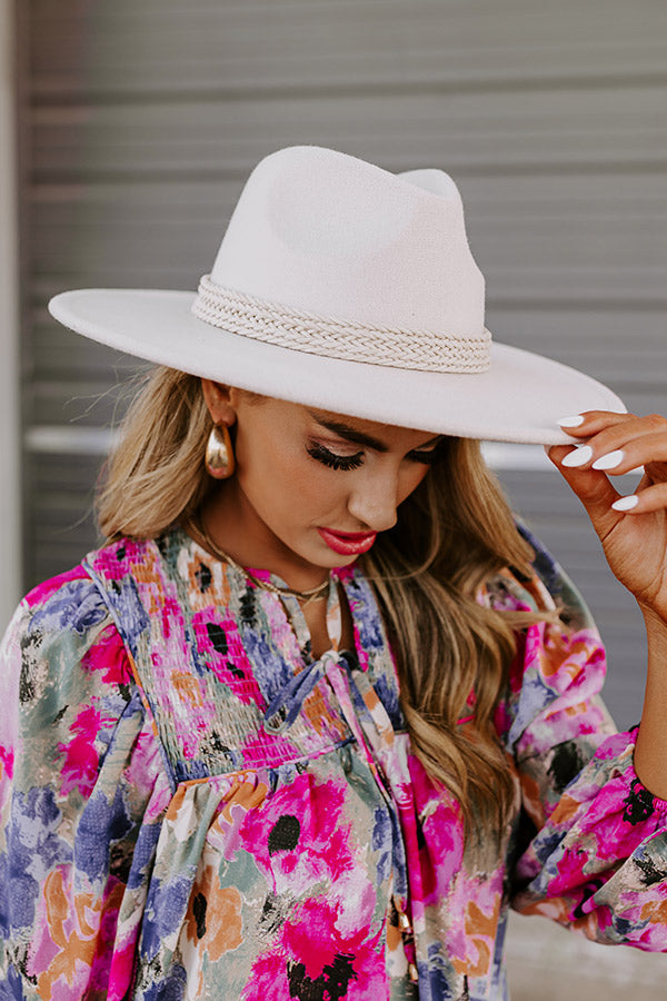 Iced Tea Afternoon Felt Fedora In Ivory