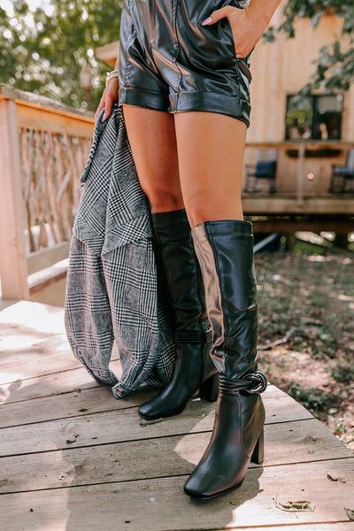 The Stanley Faux Leather Boot In Black • Impressions Online Boutique