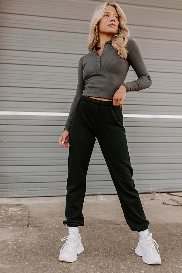 Luxe Jersey Knit High-Rise Jogger Pants