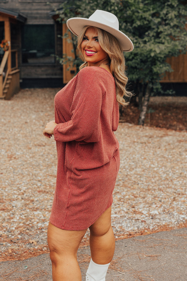Casual Chats Shift Dress In Rustic Rose Curves • Impressions Online Boutique