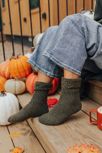 Cozy Outing Waffle Knit Leg Warmers In Rust
