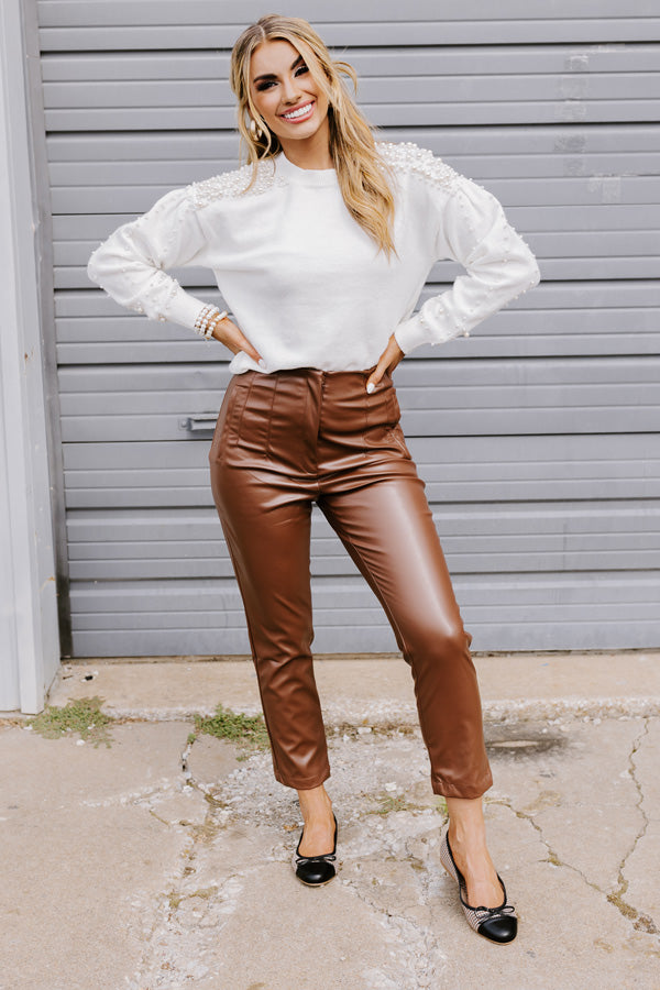 High Waist Wide Leg Fake Leather Trousers | TALLY WEiJL Germany