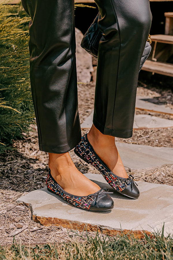 The Olivia Tweed Flat In Black • Impressions Online Boutique