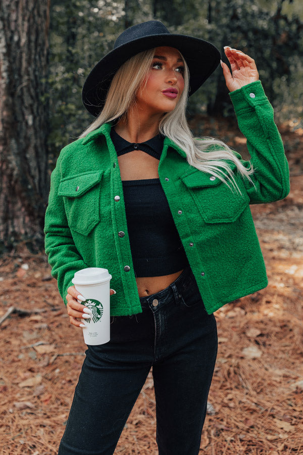 Layering with a green jacket for Fall