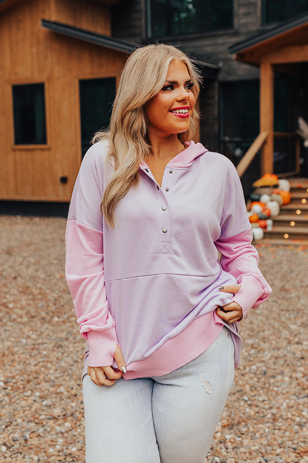 Buttercup Kisses Hoodie In Lavender Curves • Impressions Online