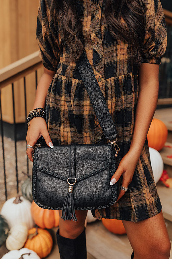 The Lyla Faux Leather Crossbody In Black