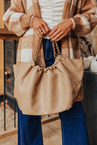 XL beige shopper bag