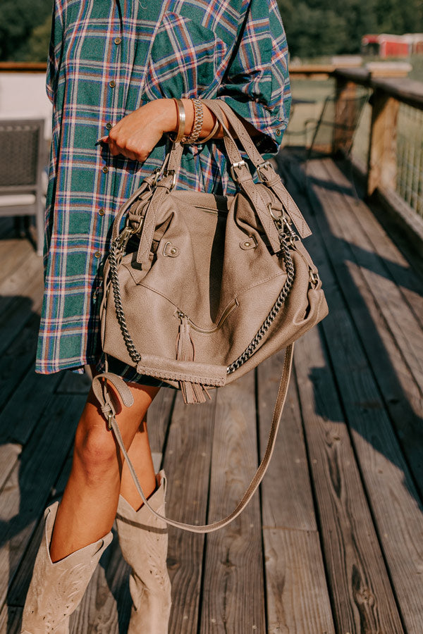 Simple Suede Tote with Studs