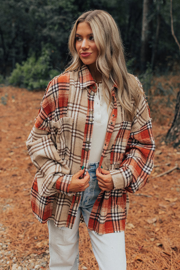 Fall Sentiments Plaid Button Up