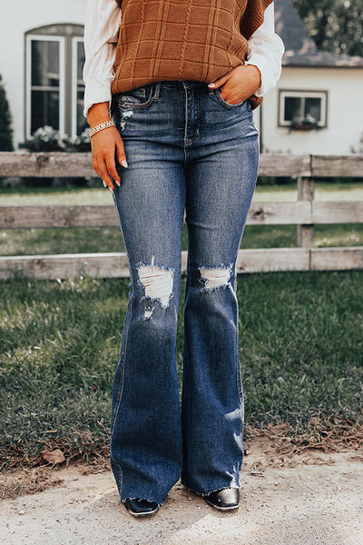 Judy Blue High Rise Distressed Flare Jeans - FINAL SALE – Dusty Road  Boutique