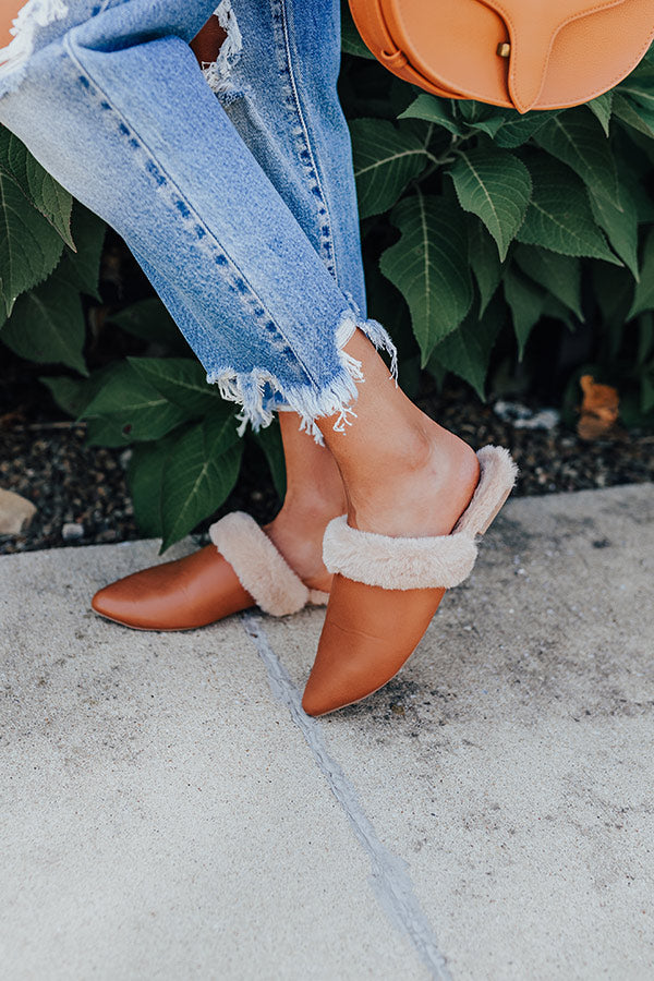 The Lily Faux Leather Flat In Camel