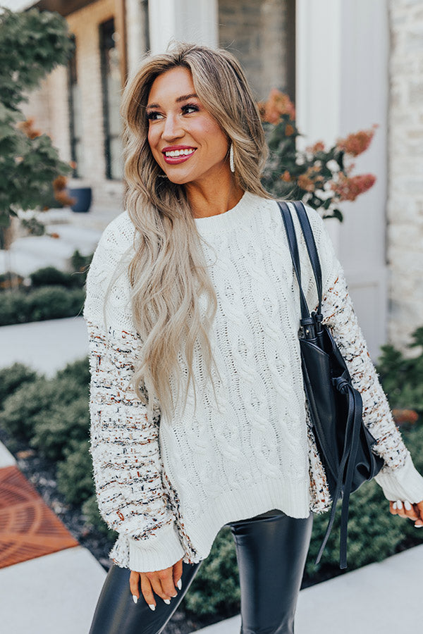 Cable Knit Sweater & Leggings Outfit