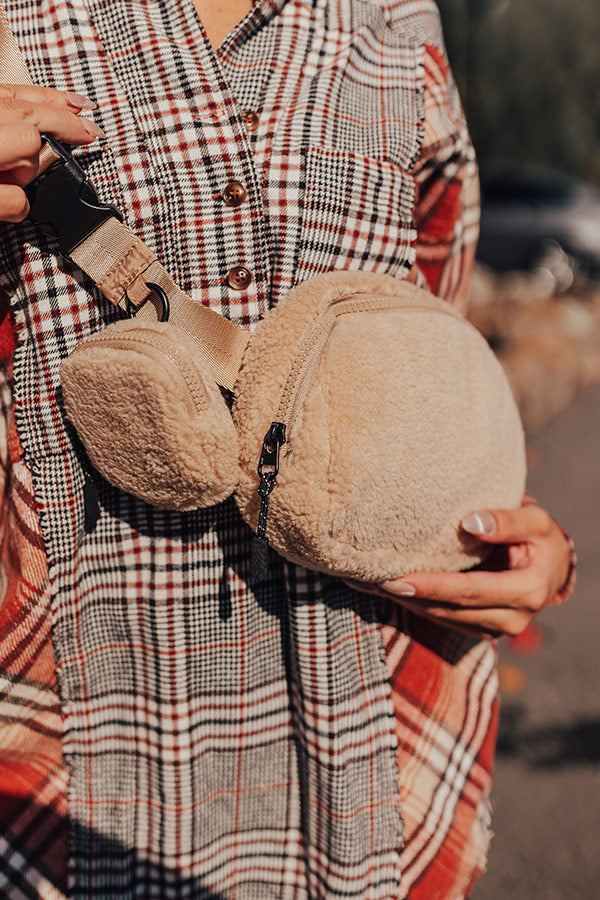 Easy To Style Sherpa Fanny Pack In Beige