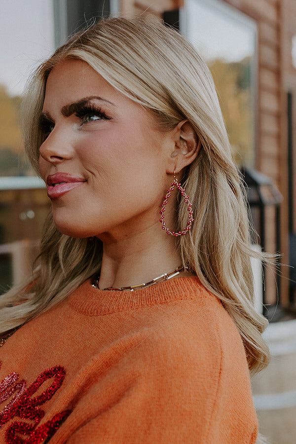 Elite Elegance Earrings In Crimson