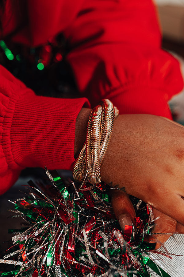 Song On Repeat Bracelet Set In Gold