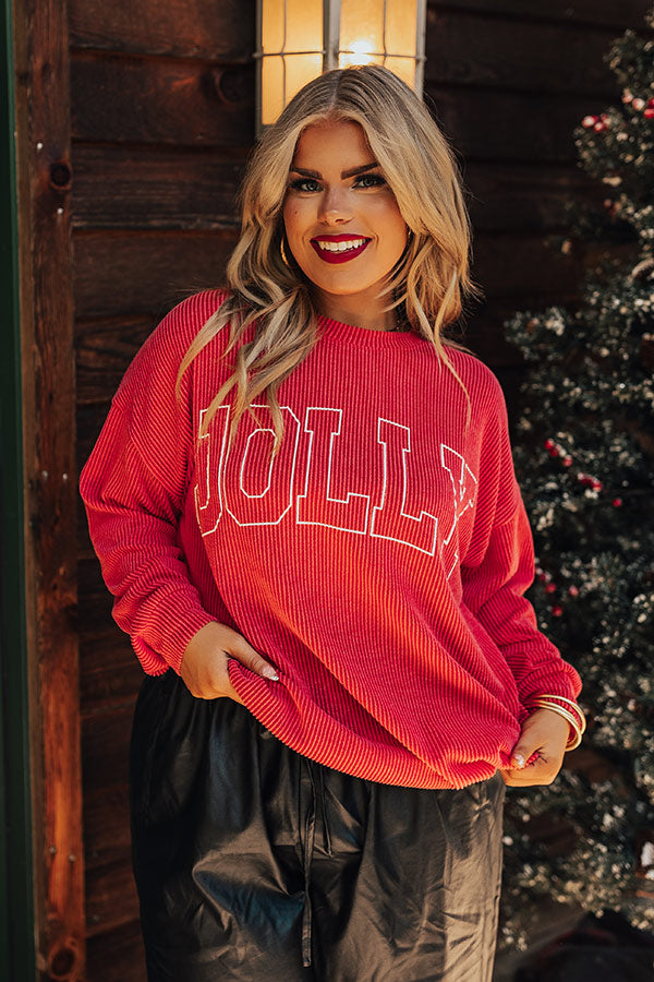 Jolly Graphic Tee In Red Curves