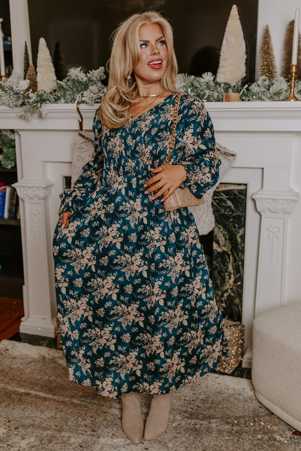 Chic And Charming Floral Midi Curves • Impressions Online Boutique