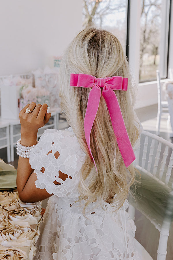 The Judy Long Velvet Bow Hair Clip