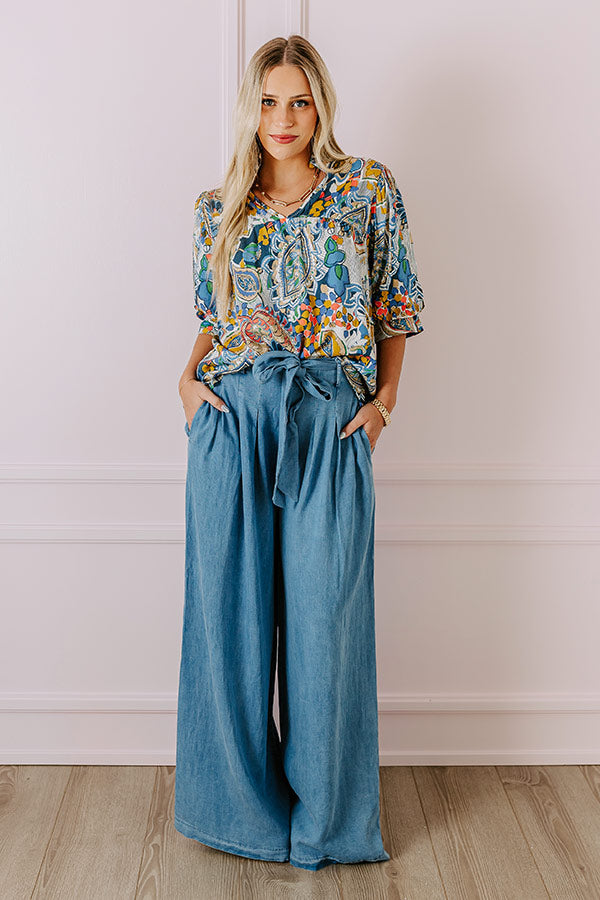 Serena Embroidered Blouse - Chambray