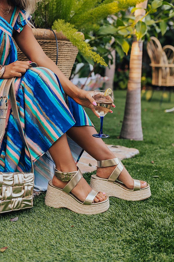 The Miranda Metallic Wedge in Gold