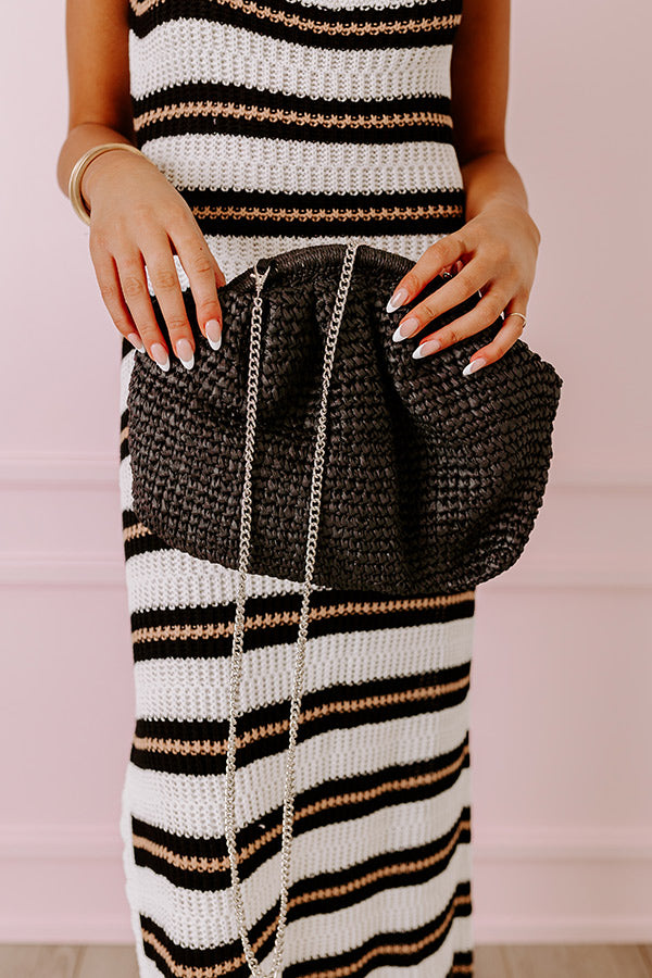 Coral Cove Woven Crossbody In Black