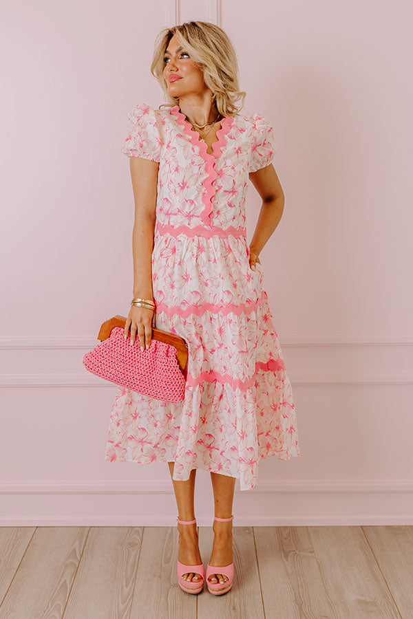 Garden Party Ready Floral Midi in Pink