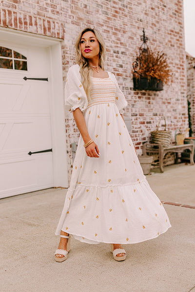 Oh So Sweet Eyelet Maxi Dress in White