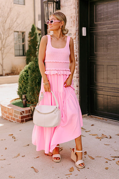 Luella Soft Pink Linen Tunic dress with sleeves - jojo Boutique