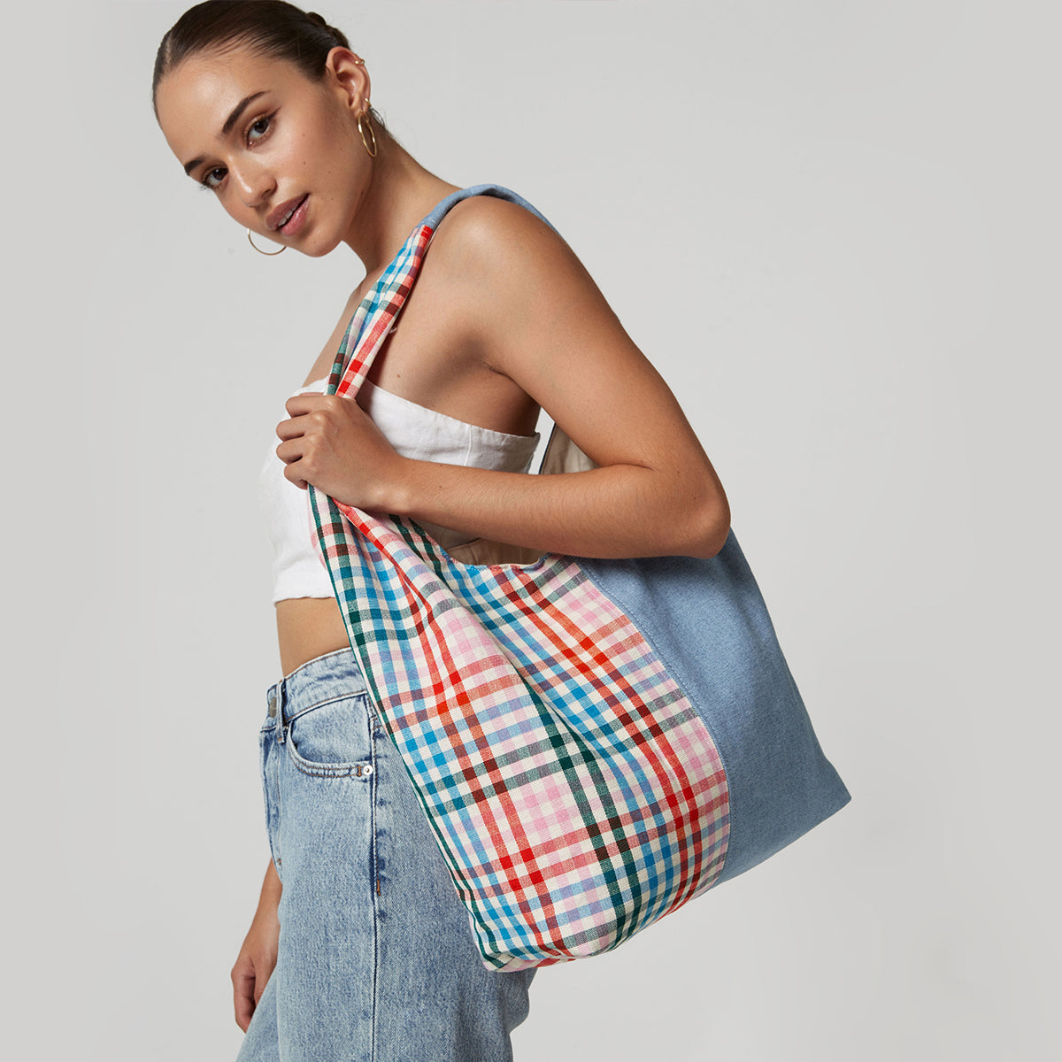 Summer Plaid Simple Tote – maeree