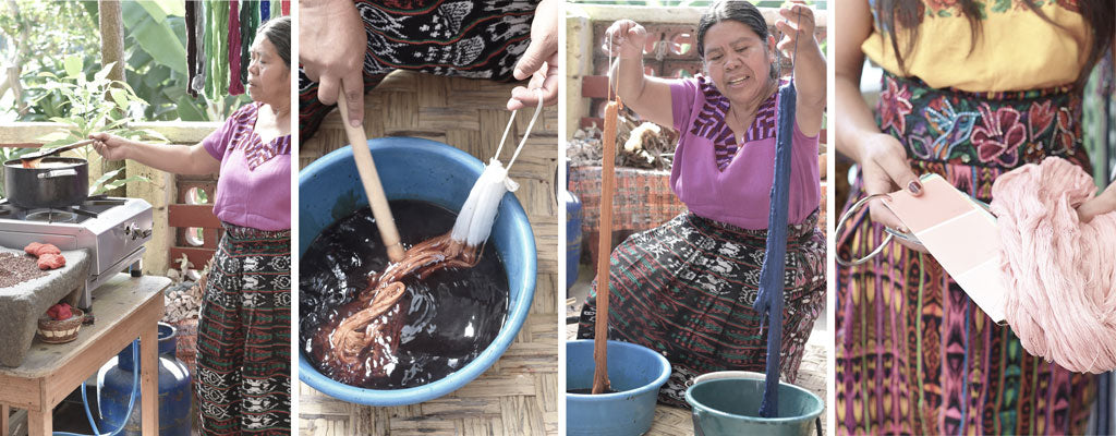 Botanically dyed Guatemalan thread