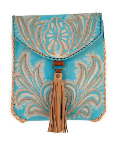 hiptipico embossed turquoise bag