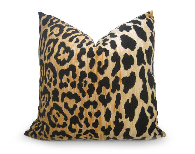 Leopard Velvet Pillow Cover - Gold