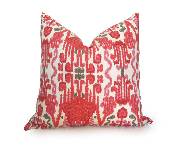 Stella Ikat Pillow Cover Coral Willa Skye Home