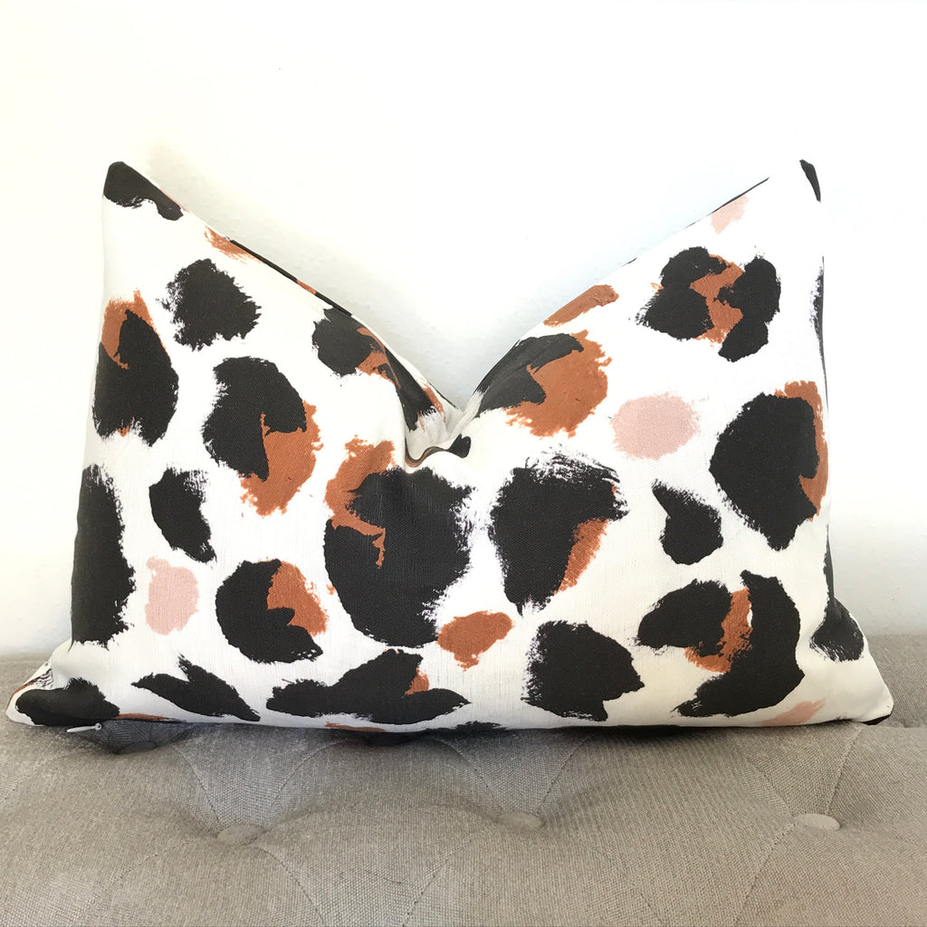 Leopard spots Pillow Cover - Black and Blush Pink