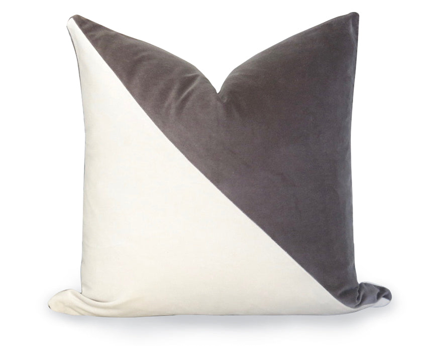 gray velvet pillow covers