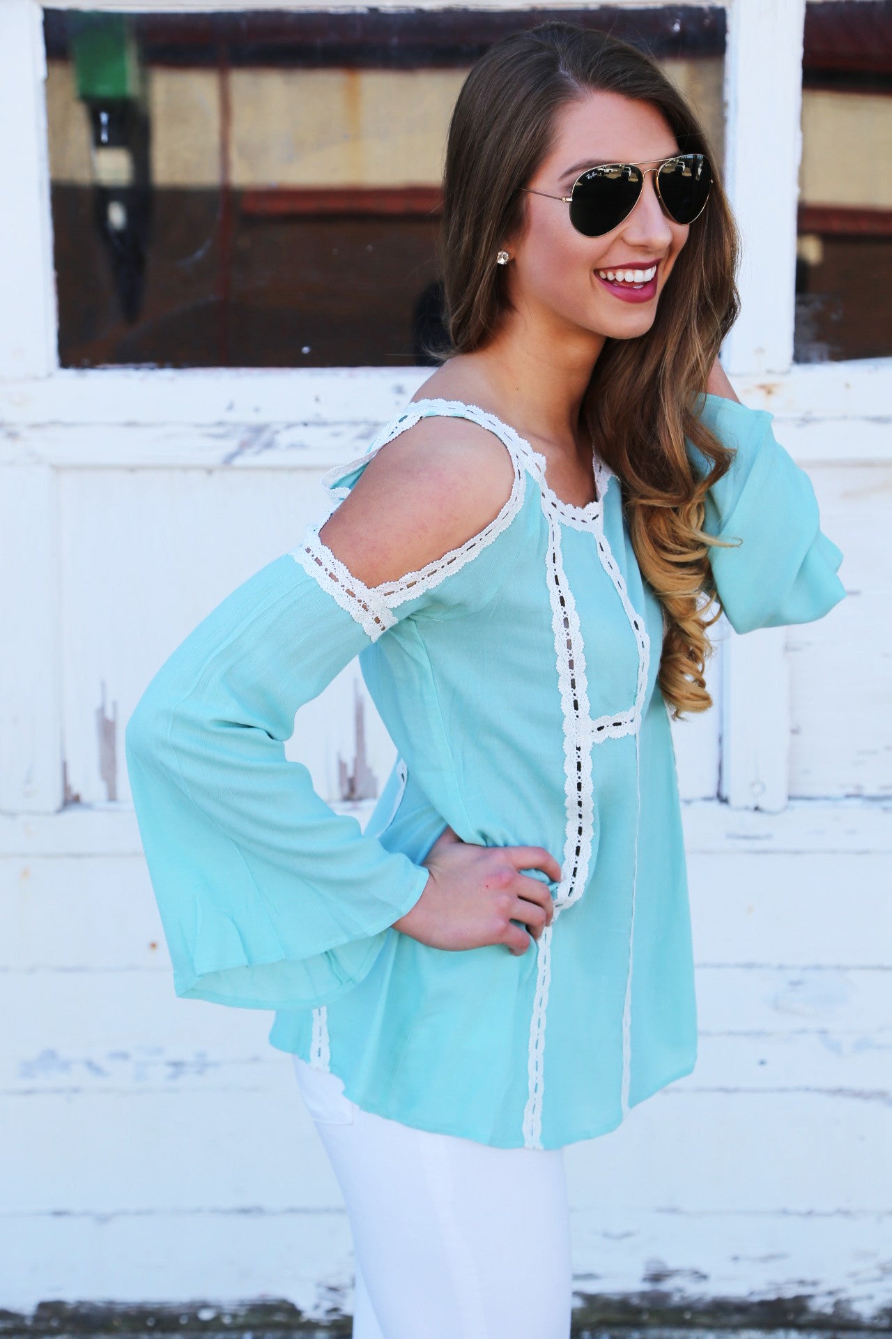 Minty Fresh Cold Shoulder Tunic – The Rage