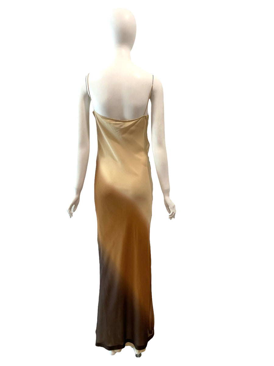 1997 GUCCI by Tom Ford Sheer Nude & Brown Ombre Silk Slip Dress – ARCHIVE