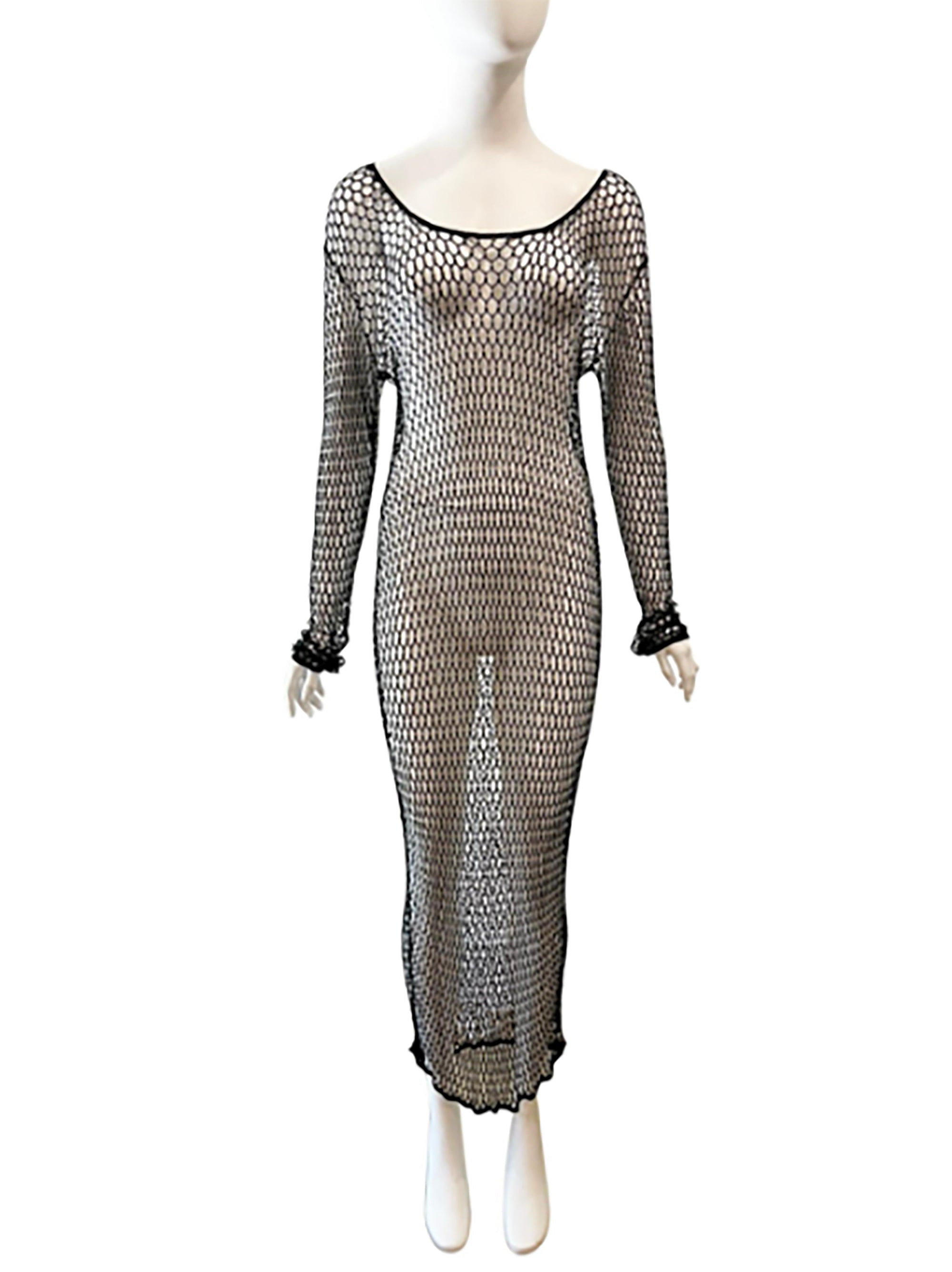 Dolce & Gabbana Beaded Fishnet Gown – ARCHIVE