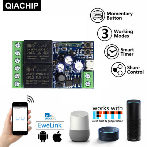 QIACHIP Smart Home Switch Wall Panel Light Control 433Mhz Wireless Rem