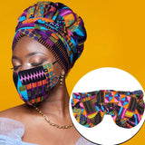 African Print Head Wrap With Satin-Lined-AW1165 Print Headwrap - ANEWOW HEADWRAPS