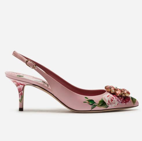floral pumps low heel
