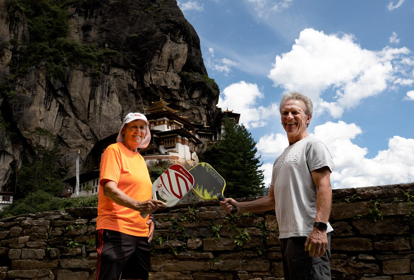 Helle Sparre hiked to Tiger's Nest and had a pickleball rally at the top