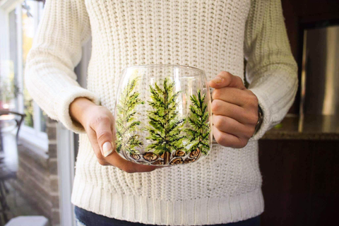 Rustic Boreal Glass Soup Bowl