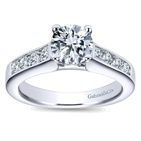 Channel Diamond Engagement Ring 