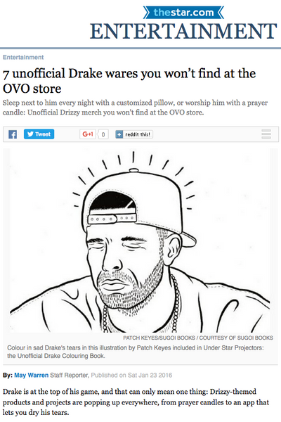 Drake candles at Fitzroy Boutique via the Toronto Star