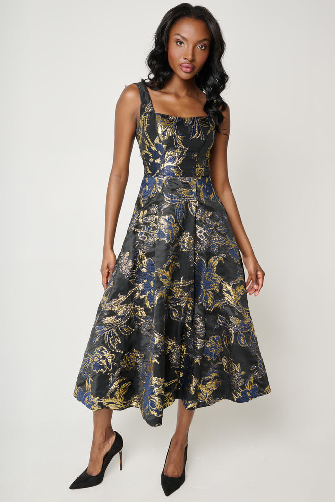 mame Jacquard Flower I-line Dress | www.jarussi.com.br