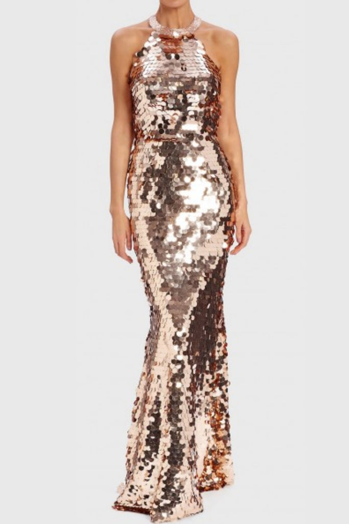 forever unique rose gold dress